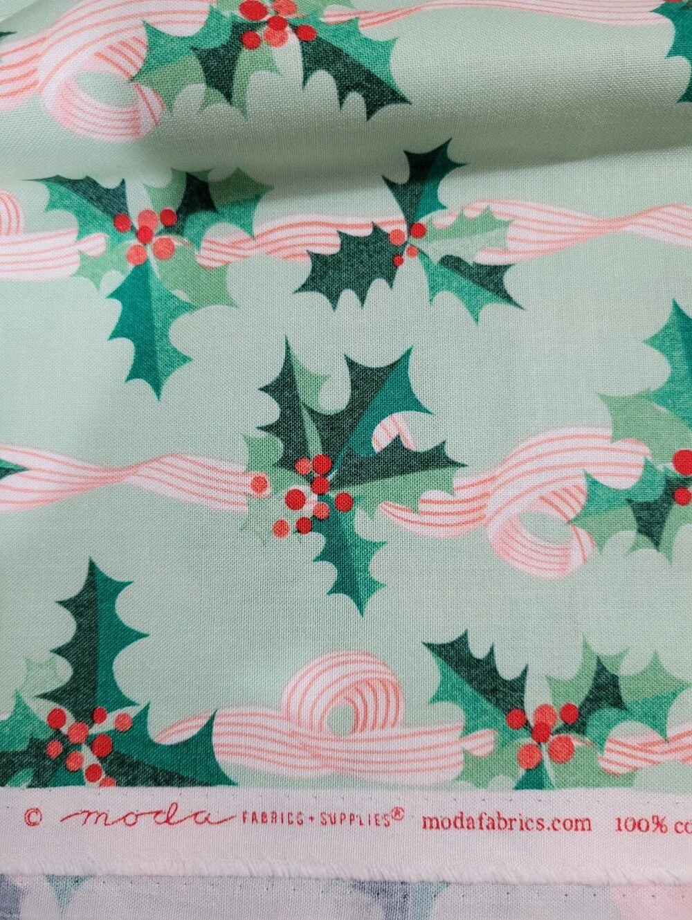 Tiny Christmas Lizzy House Moda Fabrics Cotton Holy Ribbon Sewing Fabric (1012)